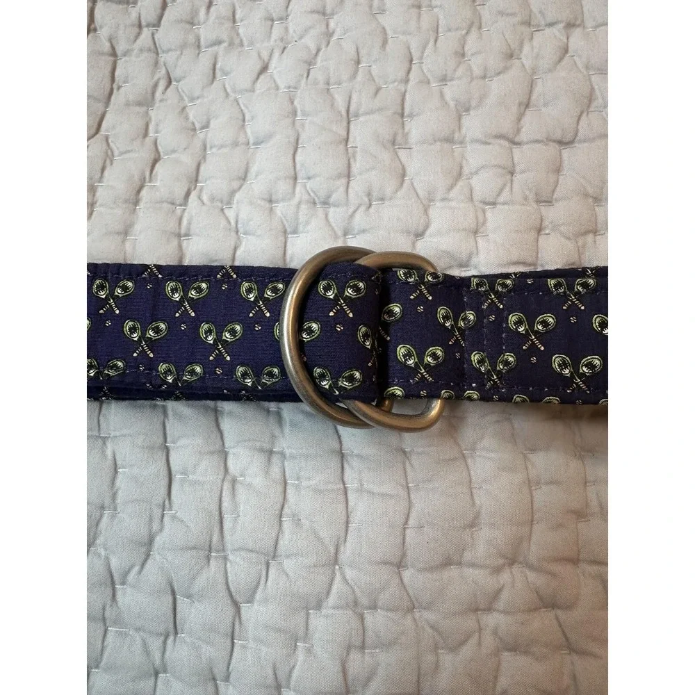 Small (30 to 32) Sero belt navy tennis rackets double D-rings